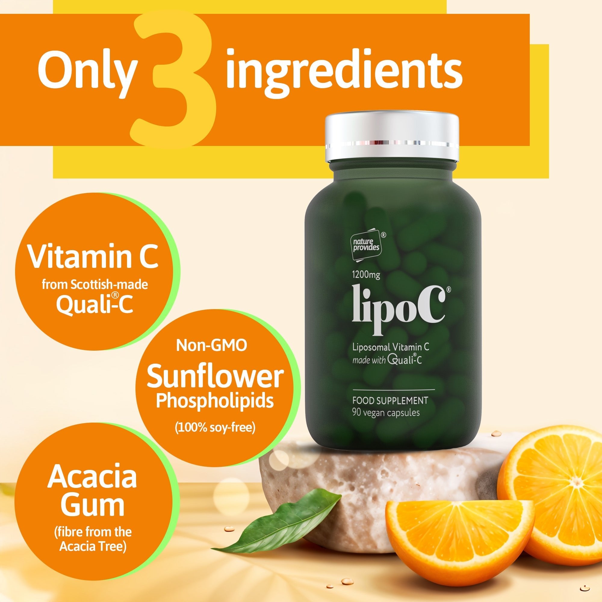 lipoC® 1200mg Liposomal Vitamin C - (90 Capsules) - Nature Provides