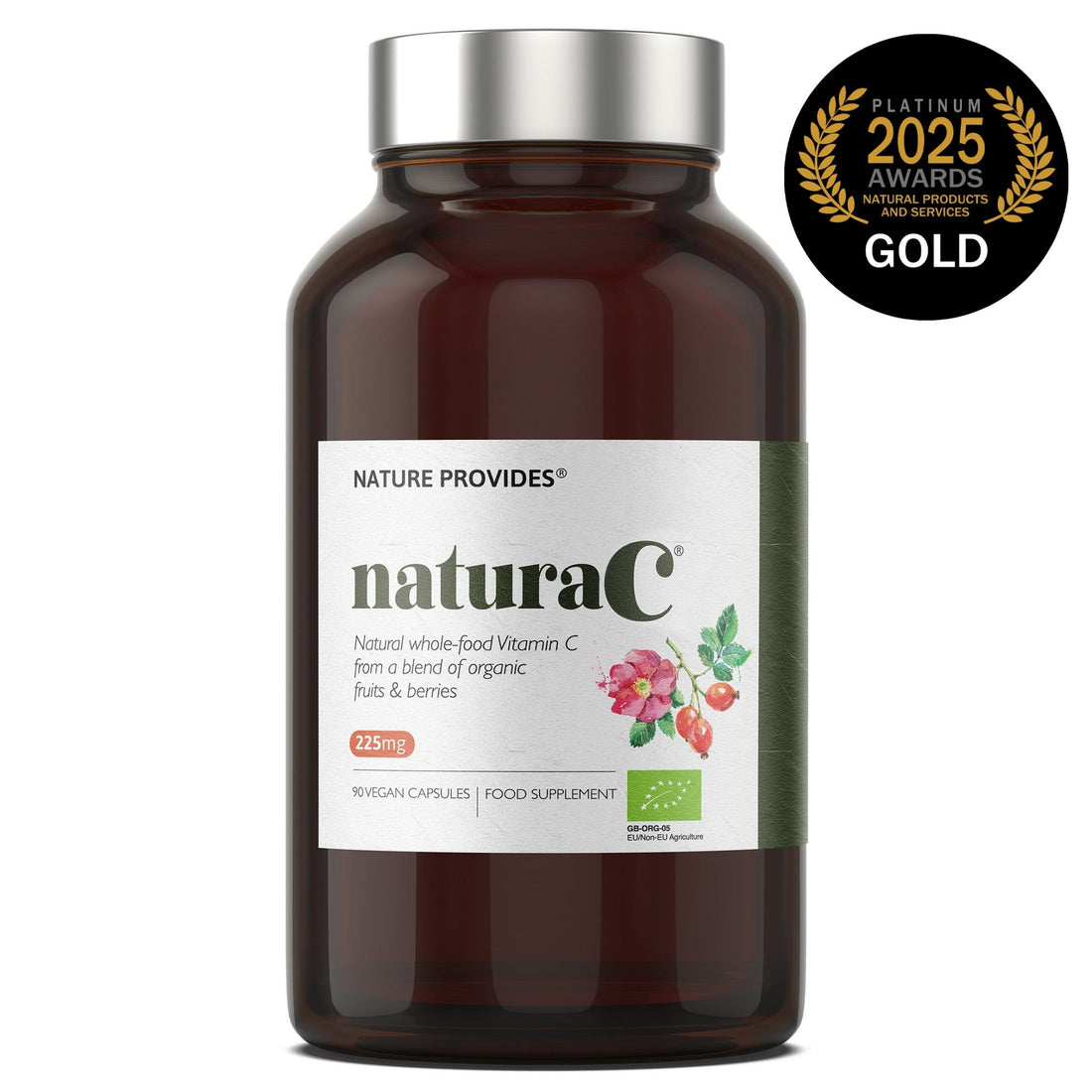 naturaC® | Organic Whole Food Vitamin C (225mg) 90 Capsules - Nature Provides