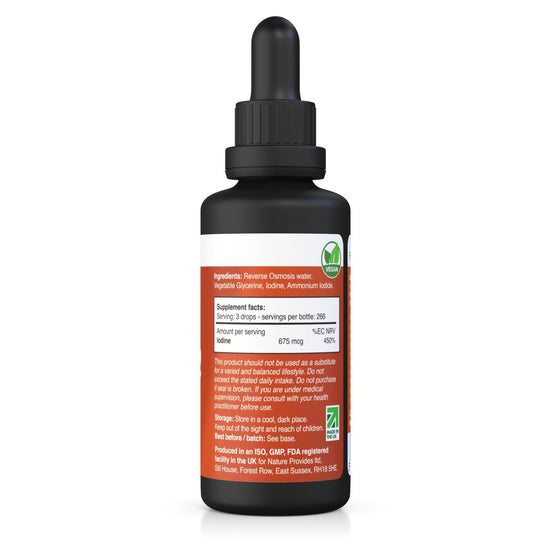 Dual-Form Iodine (675mcg) Extracted From Natural Kelp - 30ml - Nature Provides