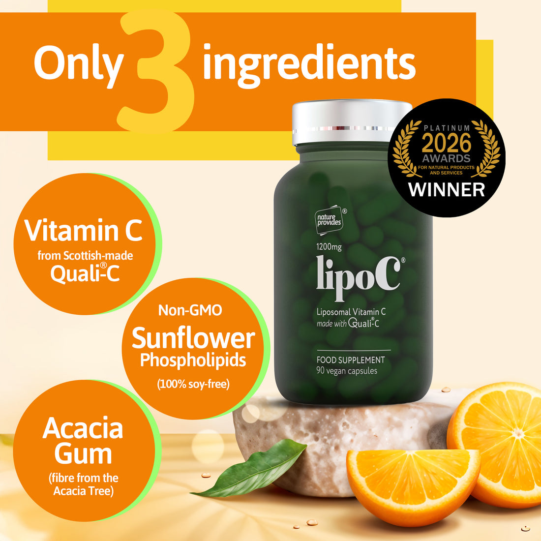 lipoC® (1200 ملغ) فيتامين سي ليبوزومي مع Quali-C® - 90 كبسولة