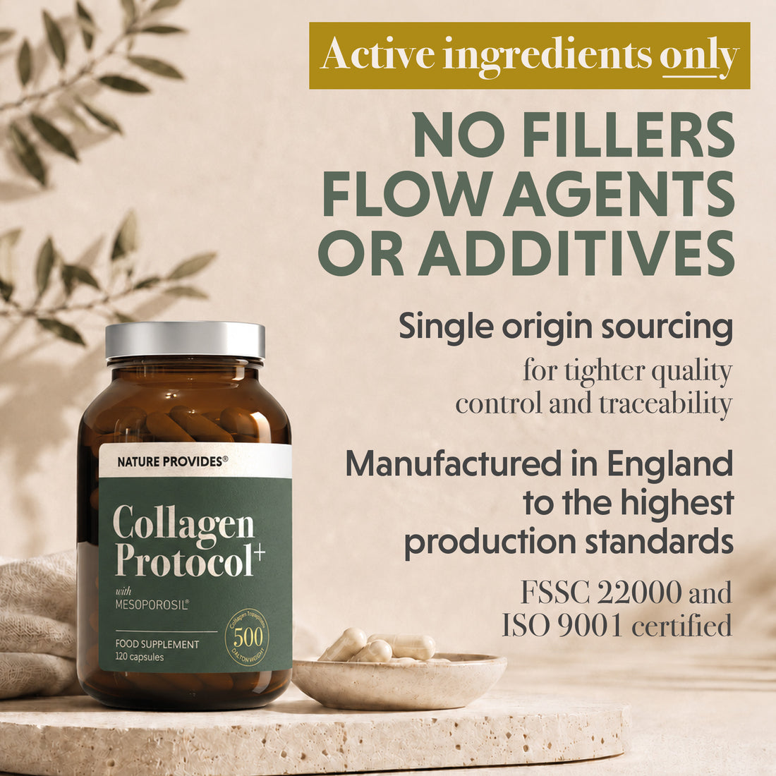 COMING SOON! Collagen Protocol+ 500 Da Marine Collagen with Organic Vitamin C - 120 Caps
